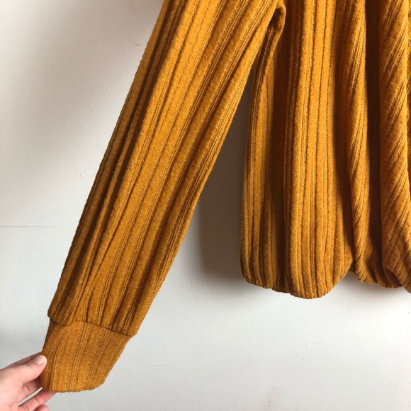 ANTHROPOLOGY Maeve Woodruff Mustard Wrap Top - Picture 5 of 15